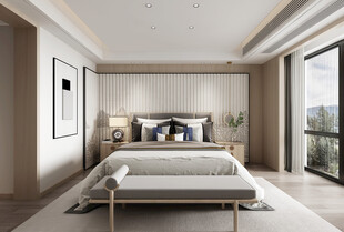 中复古式卧室空间极简现代简约风