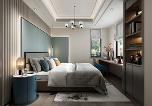 中复古式卧室空间极简现代简约风