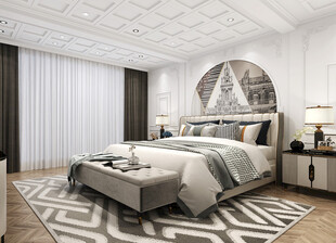 北美欧式卧室空间设计现代田园风