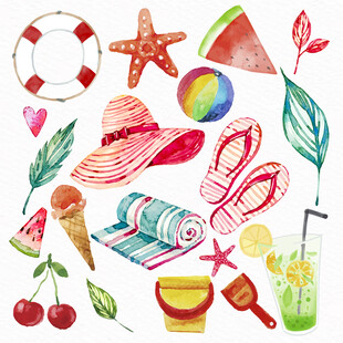 彩绘夏季素材