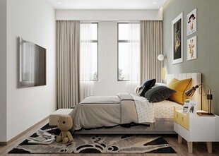 儿童小女生孩房间次卧室北欧风格