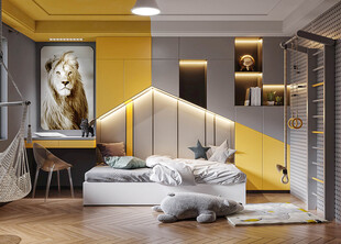 儿童小女生孩房间次卧室北欧风格