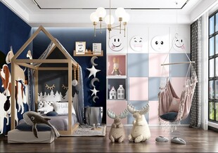 儿童女孩房次卧室北欧现代简约风