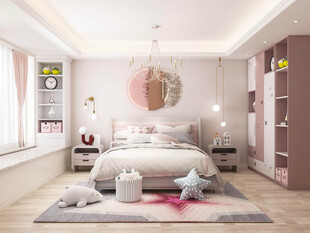 儿童女孩房次卧室北欧现代简约风