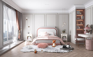 儿童女孩房次卧室北欧现代简约风