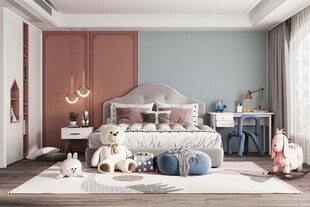 儿童女孩房次卧室北欧现代简约风