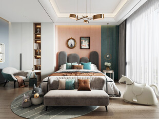 儿童女孩房次卧室北欧现代简约风