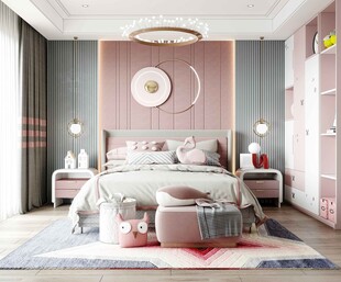 儿童女孩房次卧室北欧现代简约风