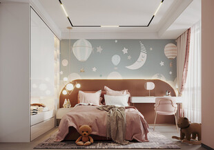 儿童女孩房次卧室北欧现代简约风