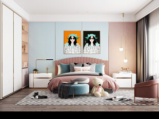 儿童女孩房次卧室北欧现代简约风