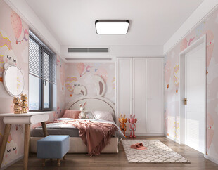 儿童女孩房次卧室北欧现代简约风