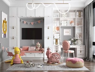 儿童女孩房次卧室北欧现代简约风