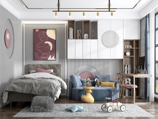 儿童女孩房次卧室北欧现代简约风