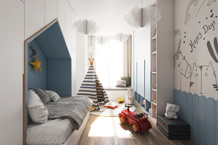 儿童女孩房次卧室北欧现代简约风