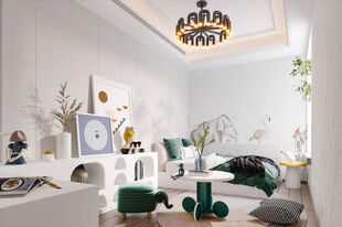 儿童女孩房次卧室北欧现代简约风