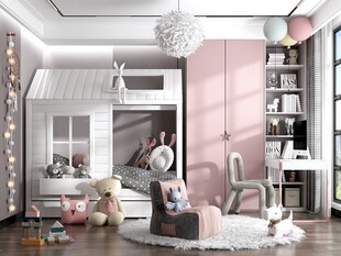 儿童女孩房次卧室北欧现代简约风