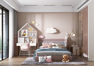 儿童女孩房次卧室北欧现代简约风