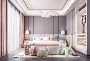 儿童女孩房次卧室北欧现代简约风