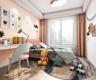 儿童女孩房次卧室北欧现代简约风