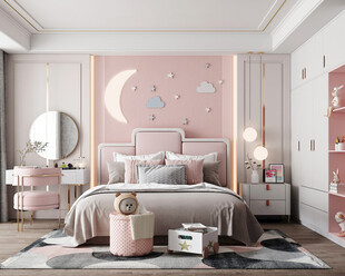 儿童女孩房次卧室北欧现代简约风