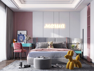 儿童女孩房次卧室北欧现代简约风