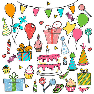 彩绘生日素材