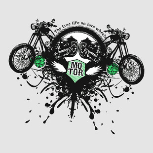 卡通摩托印花图案设计