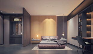 客厅卧室装修极简现代简约中古风