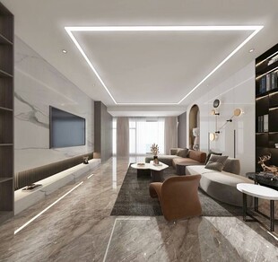吊顶天花无主灯客厅卧室现代简约