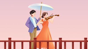 看樱花背景海报素材