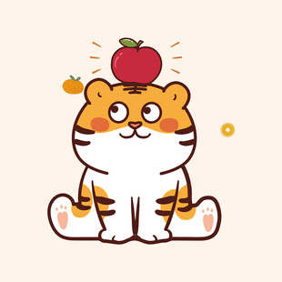 虎萌萌顶水果苹果