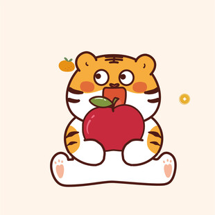 虎萌萌顶水果苹果