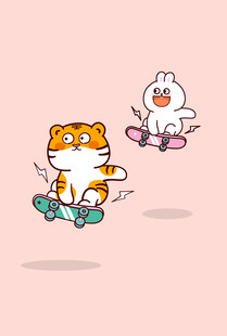 虎萌萌快乐兔滑板