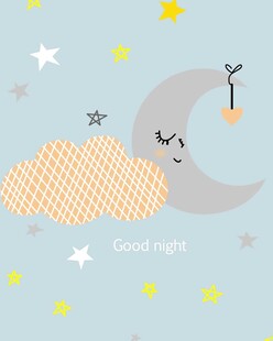 卡通星星月亮墙纸海报