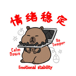 卡通情绪稳定熊印花图案