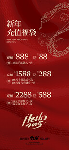 美业医美年终新年充值海报