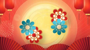 喜庆新年海报背景创意设计