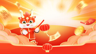 元宵节红色促销创意海报