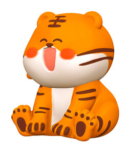 虎宝宝立体卡通插画