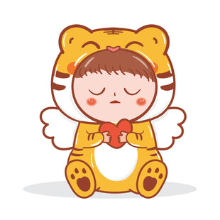 虎宝宝摆件卡通插画