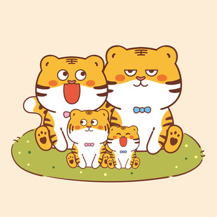 萌萌虎兔组合卡通