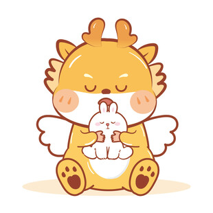 小飞龙宝宝摆件天使卡通