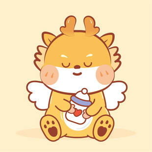 小飞龙宝宝摆件插画