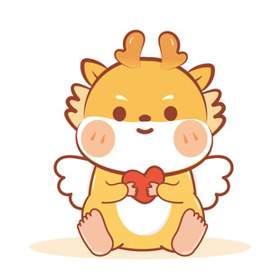 小飞龙宝宝摆件爱心