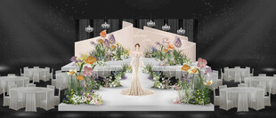 彩色花园婚礼舞台效果图
