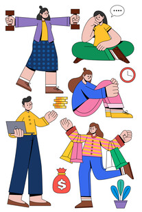 扁平人物插画
