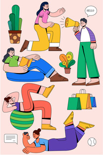 人物扁平插画