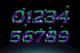 科技感数字PSD样机素材