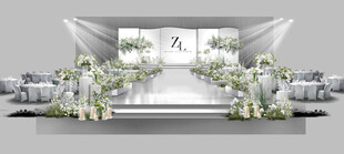 白绿婚礼效果图