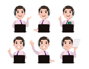 客服卡通人物插画